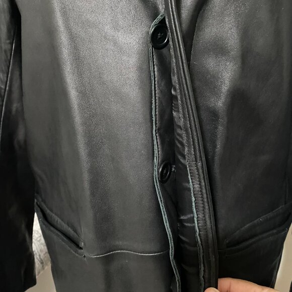 Banana Republic Leather Coat in Black in Size Medium - Picture 6 of 8